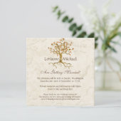 Invitation Swirl Tree Roots Antiquité Parchemin Mariage Enreg (Debout devant)