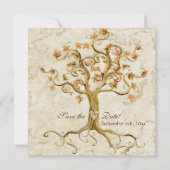 Invitation Swirl Tree Roots Antiquité Parchemin Mariage Enreg (Dos)