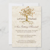 Invitation Swirl Tree Roots Antiquité Parchemin Mariage Enreg (Devant)