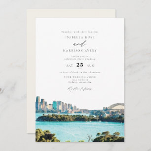 Invitation SYDNEY AUSTRALIA Mariage d'illustration