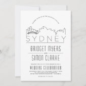 Invitation Sydney, Australie Mariage Deco Skyline (Devant)