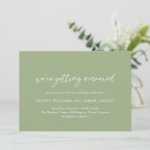 Invitation Sydney Sage Green Mariage moderne (Debout devant)