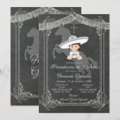 Invitation Sylver blanc mexicain Tres Anos Boy (Devant / Derrière)