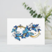 Invitation Symbol Infinity of Blue Morpho Butterflies (Debout devant)