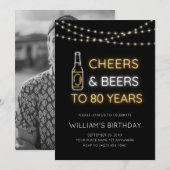 Invitation SYMBOLE 80e anniversaire adulte photo (Devant / Derrière)
