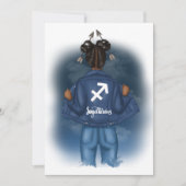 Invitation SYMBOLE Afro-Américain Sagittarius Fête d'annivers (Devant)