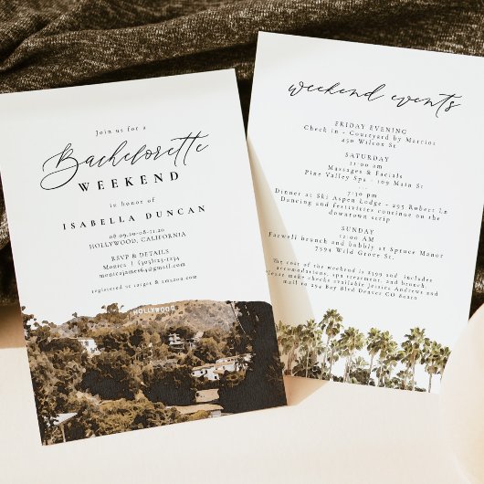 Invitation SYMBOLE AQUATIQUE Hollywood Californie Palmier