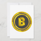 Invitation Symbole Bitcoin doré Monnaie numérique (Devant)