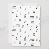 Invitation Symbole Black & White Musical Notes (Dos)