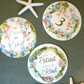 Invitation Symbole bleu Hibiscus Banane verte Feuilles