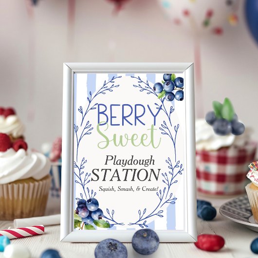 Invitation Symbole Blueberry de la station de jeu Berry Sweet