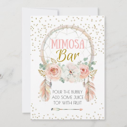 Invitation Symbole Boho Dream-attrcher Mimosa Bar Sign 5x7" (Devant)