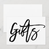 Invitation Symbole Cadeaux de Mariage Lettré À La Main Chic (Devant / Derrière)