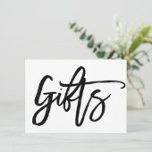 Invitation Symbole Cadeaux de Mariage Lettré À La Main Chic (Debout devant)