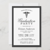 Invitation Symbole Caduceus Médicale School Graduation Party (Devant)