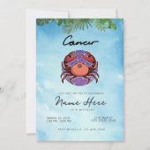 Invitation Symbole cancéreux Zodiaque Anniversaire (Devant)