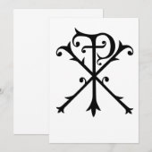 Invitation Symbole Chi Rho du Christ Inspirationnel chrétien (Devant / Derrière)