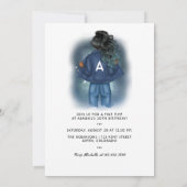 Invitation Symbole chic Aquarius Zodiac Denim fête d'annivers (Dos)