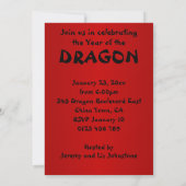 Invitation Symbole chinois Année du parti Dragon BR (Dos)