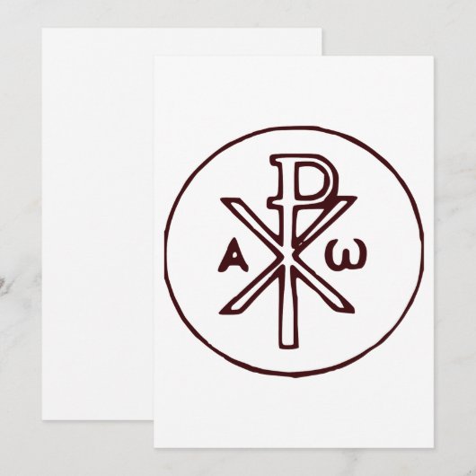 Invitation Symbole Christogram Chi-Rho (Devant / Derrière)