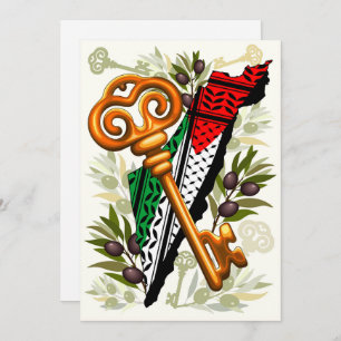 Invitation Symbole clé palestinien du droit au retour
