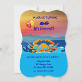 Invitation Symbole crabe d'anniversaire /Cancer (21 juin - 22 (Devant)