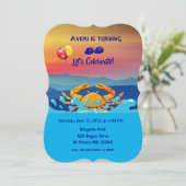 Invitation Symbole crabe d'anniversaire /Cancer (21 juin - 22 (Debout devant)