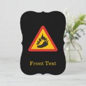 Invitation Symbole de danger de poivre chaud (Debout devant)
