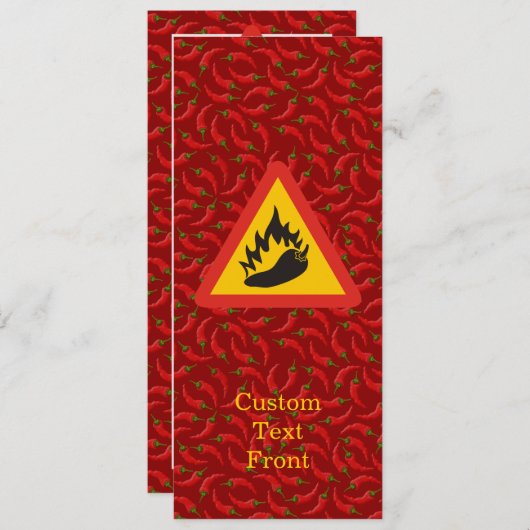 Invitation Symbole de danger de poivre chaud (Devant / Derrière)