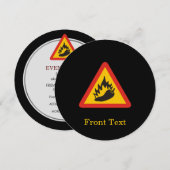 Invitation Symbole de danger de poivre chaud (Devant / Derrière)