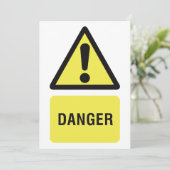 Invitation Symbole de danger jaune (Debout devant)