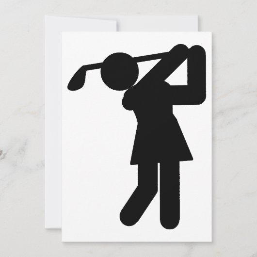 Invitation Symbole de golf - Femme Golfing (Devant)