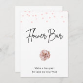 Invitation Symbole de la barre de fleurs des points roses mod (Devant / Derrière)