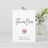 Invitation Symbole de la barre de fleurs des points roses mod (Debout devant)