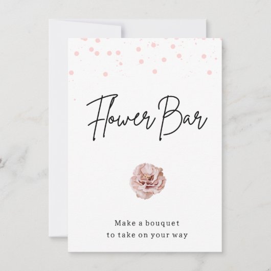 Invitation Symbole de la barre de fleurs des points roses mod (Devant)