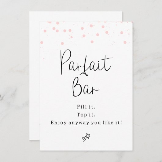 Invitation Symbole de la barre de parfait des points roses mo (Devant / Derrière)