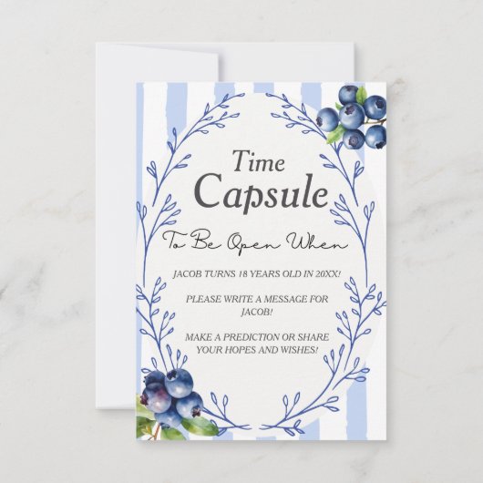 Invitation Symbole de la capsule BLUEBERRY (Dos)