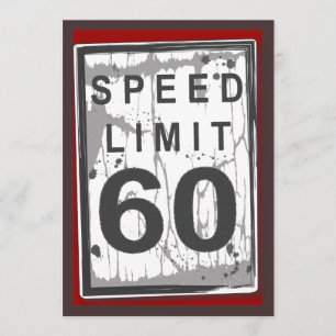 Invitation Symbole de la limite de vitesse de la fête du 60e