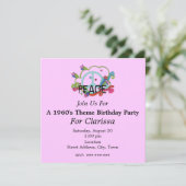 Invitation SYMBOLE DE LA PAIX Abstraite Scrolls Anniversaire (Debout devant)