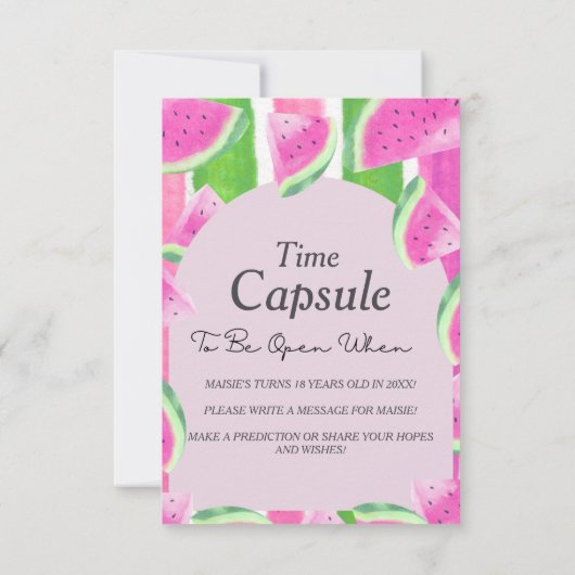 Invitation Symbole de la pastèque rose Capsule (Dos)