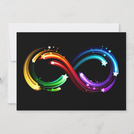 Invitation Symbole de l'infini des comètes arc-en-ciel (Devant)
