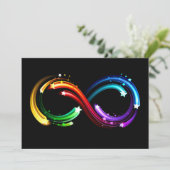 Invitation Symbole de l'infini des comètes arc-en-ciel (Debout devant)