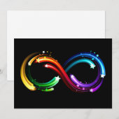 Invitation Symbole de l'infini des comètes arc-en-ciel (Devant / Derrière)