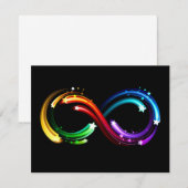 Invitation Symbole de l'infini des comètes arc-en-ciel (Devant / Derrière)