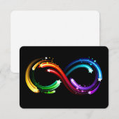 Invitation Symbole de l'infini des comètes arc-en-ciel (Devant / Derrière)