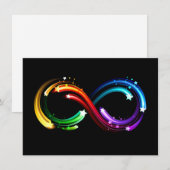 Invitation Symbole de l'infini des comètes arc-en-ciel (Devant / Derrière)