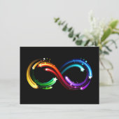 Invitation Symbole de l'infini des comètes arc-en-ciel (Debout devant)