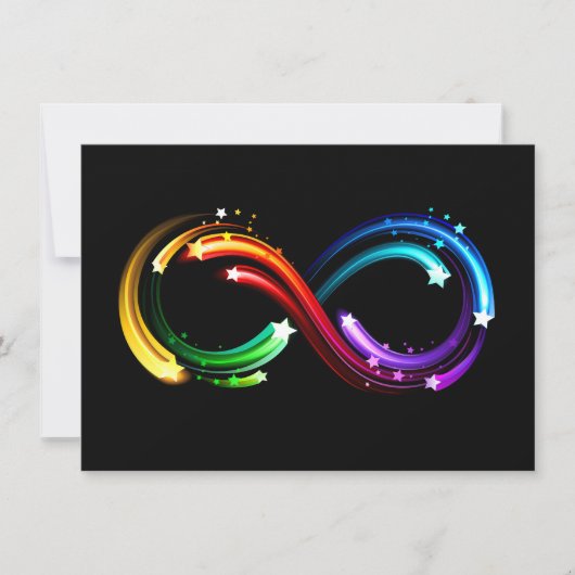Invitation Symbole de l'infini des comètes arc-en-ciel (Devant)