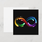 Invitation Symbole de l'infini des comètes arc-en-ciel (Devant / Derrière)