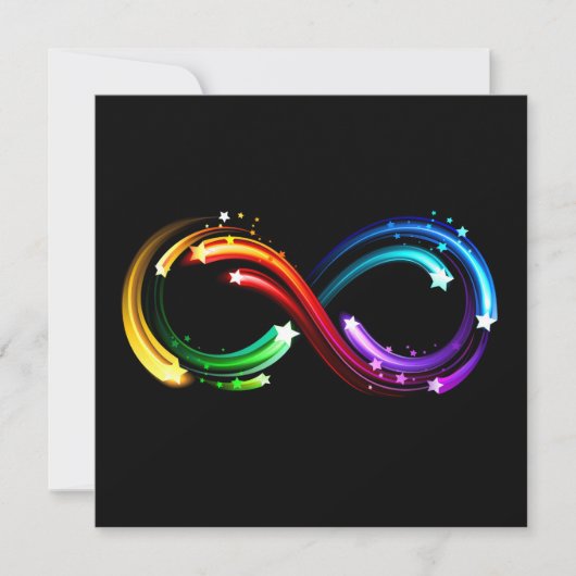 Invitation Symbole de l'infini des comètes arc-en-ciel (Devant)
